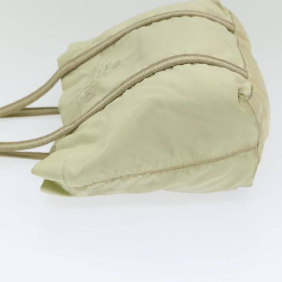 PRADA Hand Bag Nylon Silver Beige Auth 85481 - Picture 4 of 16